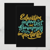 Zwemmen is belangrijk, grappige zwemmers met een o kaart (Voorkant / Achterkant)