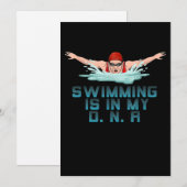 Zwemmen is mijn DNA-zwemmer Feestdagenkaart (Voorkant / Achterkant)