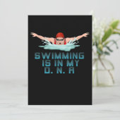 Zwemmen is mijn DNA-zwemmer Feestdagenkaart (Staand voorkant)