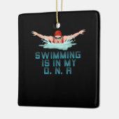 Zwemmen is mijn DNA-zwemmer Keramisch Ornament (Links)