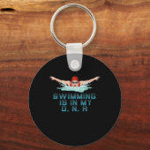 Zwemmen is mijn DNA-zwemmer Sleutelhanger (Voorkant)