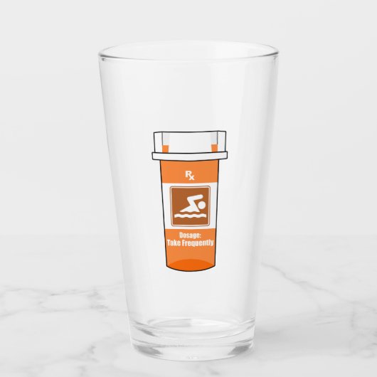Zwemmen Is Mijn Drug Glas (Voorkant)