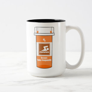 Zwemmen Is Mijn Drug Tweekleurige Koffiemok