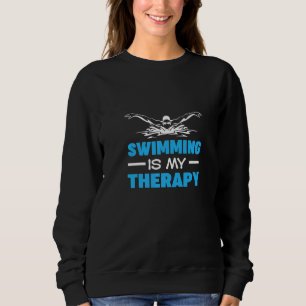 Zwemmen is mijn therapie sportzwemmer trui