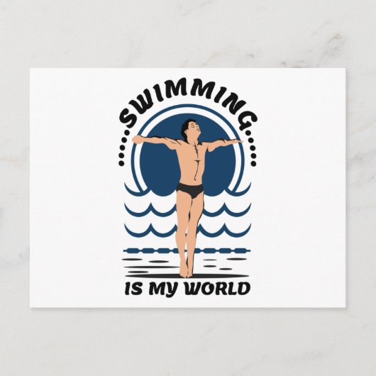 Zwemmen is Mijn wereld - zwemmen in Speedo Briefkaart (Voorkant)