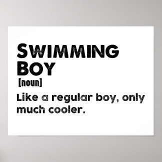 Zwemmen Jongen Grappige Definitie Zwemmer Poster