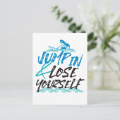 Zwemmen Jumping en Fun Quotes Design Briefkaart (Staand voorkant)
