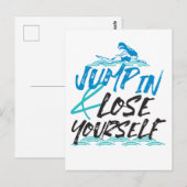 Zwemmen Jumping en Fun Quotes Design Briefkaart (Voorkant / Achterkant)