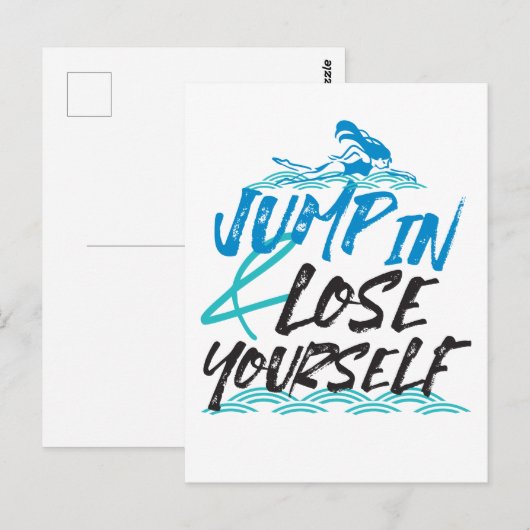 Zwemmen Jumping en Fun Quotes Design Briefkaart (Voorkant / Achterkant)