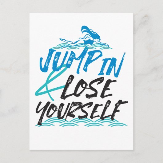 Zwemmen Jumping en Fun Quotes Design Briefkaart (Voorkant)