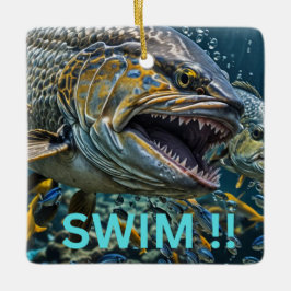 Zwemmen! Keramisch Ornament