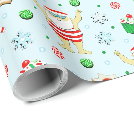 Zwemmen Kerst Geschenk Cadeaupapier (Rol Hoek)