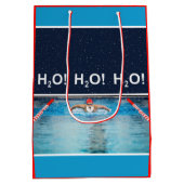 Zwemmen Kerst Midden Geschenkentas Medium Cadeauzakje (Achterkant)