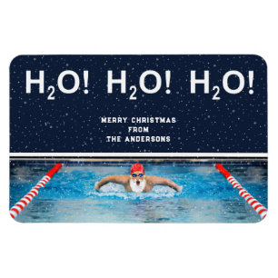zwemmen kerstcadeaukaart magneet