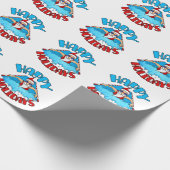 Zwemmen Kerstman Kerstvakantie zwemmer Cadeaupapier (Hoek)