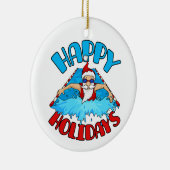Zwemmen Kerstman Kerstvakantie zwemmer Keramisch Ornament (Rechts)