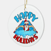 Zwemmen Kerstman Kerstvakantie zwemmer Keramisch Ornament (Links)