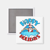 Zwemmen Kerstman Kerstvakantie zwemmer Magneet (Voorkant / Achterkant)