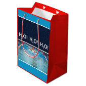 Zwemmen Kerstmis Medium Gift Bag Cadeauzakje (Achterkant Gekanteld)
