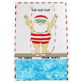 Zwemmen Kerstmis Medium Gift Bag Cadeauzakje (Achterkant)