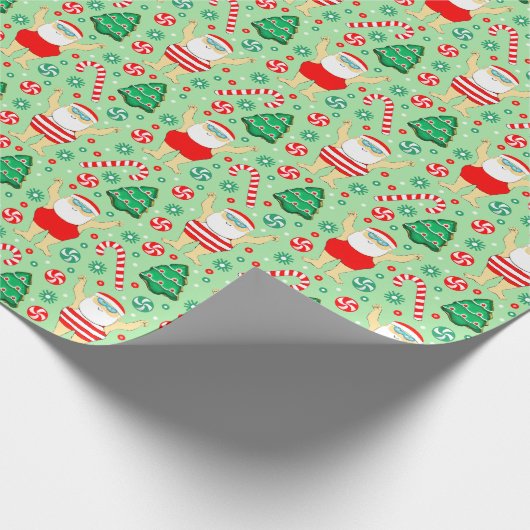 Zwemmen Kerstmis Vakantie Cadeau Inpakpapier (Hoek)