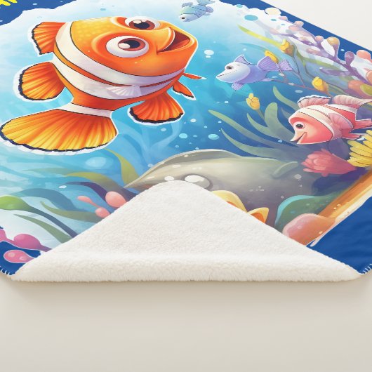 ZWEMMEN KLEURRIJKE VISSEN VOOR KINDEREN SHERPA DEKEN (3/4)