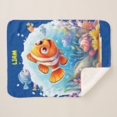 ZWEMMEN KLEURRIJKE VISSEN VOOR KINDEREN SHERPA DEKEN (Voorkant (horizontaal))