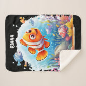 ZWEMMEN KLEURRIJKE VISSEN VOOR KINDEREN SHERPA DEKEN (Voorkant (horizontaal))