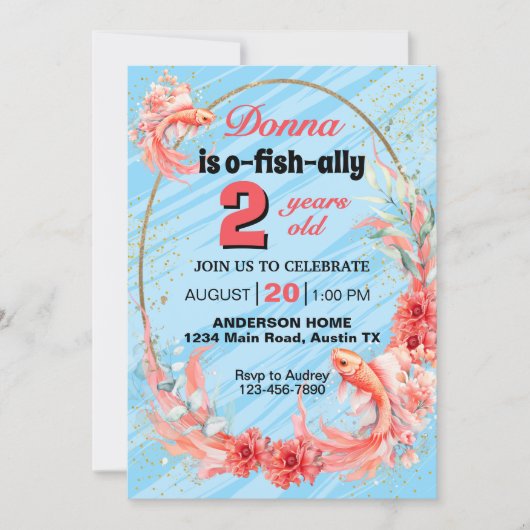 Zwemmen Koi elke leeftijd verjaardagsfeestje Kaart (Voorkant)