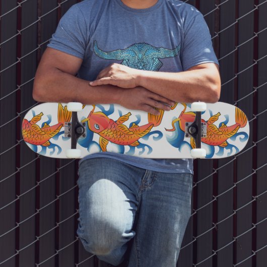 Zwemmen Koi Fish Illustratie Persoonlijk Skateboard (Buiten 3)