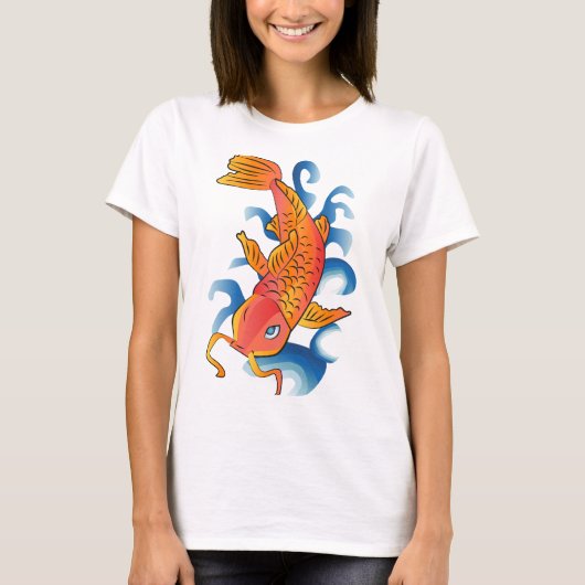 Zwemmen Koi Fish Illustratie T-shirt (Voorkant)