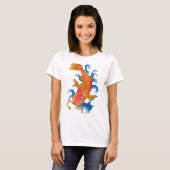 Zwemmen Koi Fish Illustratie T-shirt (Voorkant volledig)
