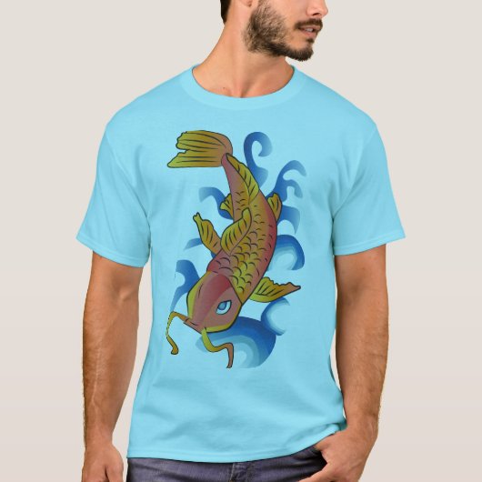 Zwemmen Koi Fish Illustratie T-shirt (Voorkant)