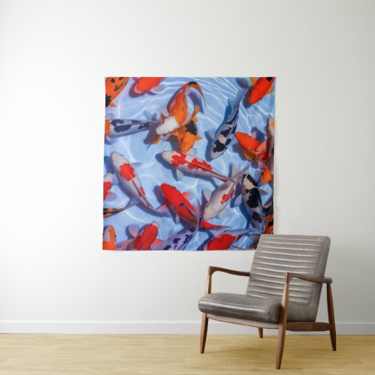 Zwemmen Koi Wall Art Tapestry Wandkleed (In Situ (horizontaal))