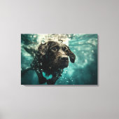 Zwemmen Labrador Puppy Onderwater Ontwerp Canvas Afdruk (Voorkant)