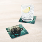 Zwemmen Labrador Puppy Onderwater Ontwerp Kartonnen Onderzetters (Insitu)