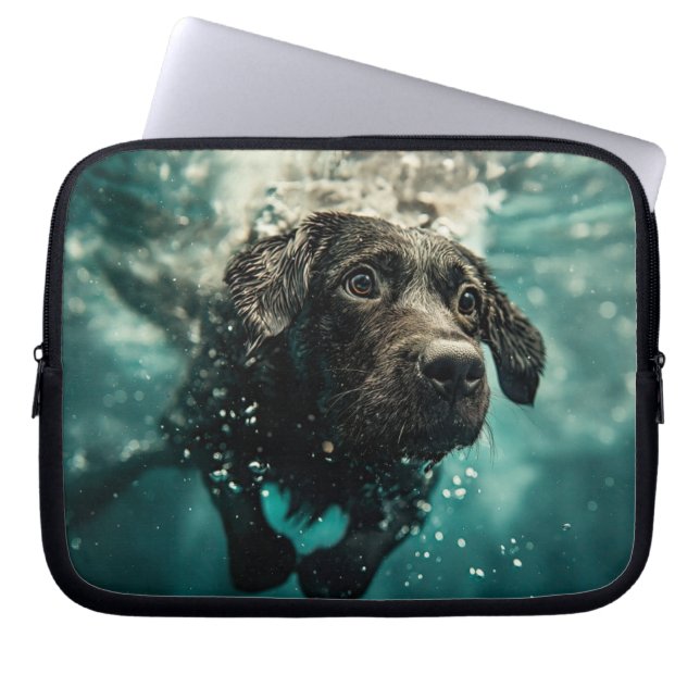 Zwemmen Labrador Puppy Onderwater Ontwerp Laptop Sleeve (Voorkant)