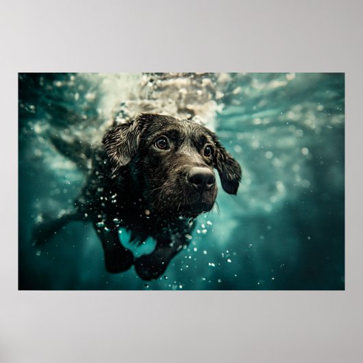 Zwemmen Labrador Puppy Onderwater Ontwerp Poster (Voorkant)