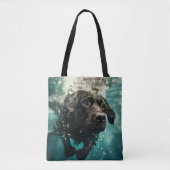 Zwemmen Labrador Puppy Onderwater Ontwerp Tote Bag (Voorkant)