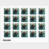 Zwemmen Labrador Puppy Onderwater Ontwerp Vierkante Sticker (Vel)