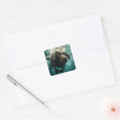 Zwemmen Labrador Puppy Onderwater Ontwerp Vierkante Sticker (Envelop)