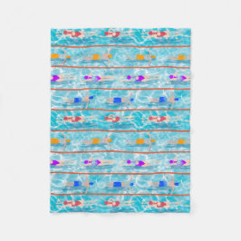 Zwemmen Laps Water Swim Team Patroon Fleece Deken