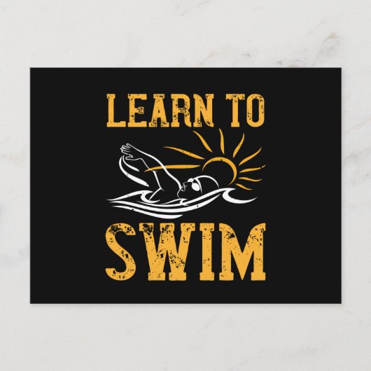 Zwemmen - Leer zwemmen Briefkaart (Voorkant)