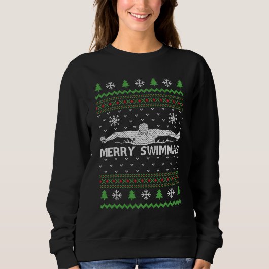 Zwemmen Lelijke trui Kerstmis (Voorkant)