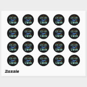 Zwemmen - Levend lang en zwemmen Ronde Sticker (Vel)