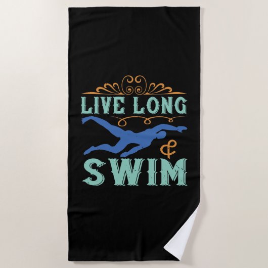 Zwemmen - Levend lang en zwemmen Strandlaken (Voorkant)