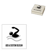 Zwemmen Logo - Aangepaste tekst voor watersport & Rubberstempel (Gestempeld)