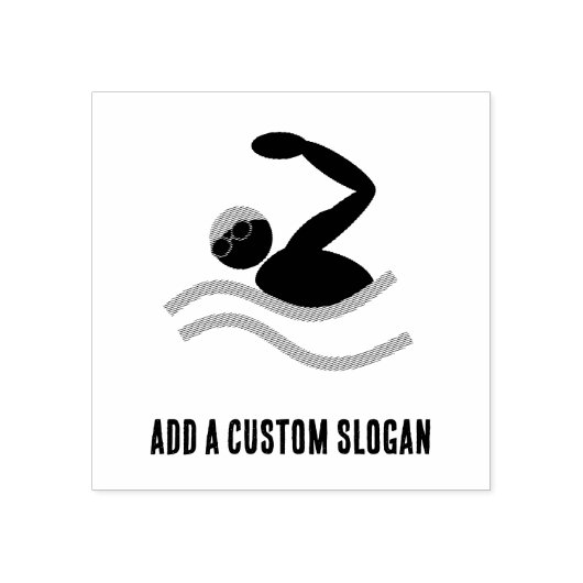 Zwemmen Logo - Aangepaste tekst voor watersport &  Rubberstempel (Afrduk)