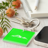 Zwemmen Logo Acryl Sleutelhanger Groen (Voorkant Rechts)