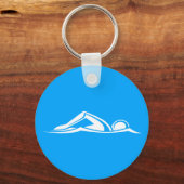 Zwemmen Logo Sleutelhanger blauw (Voorkant)